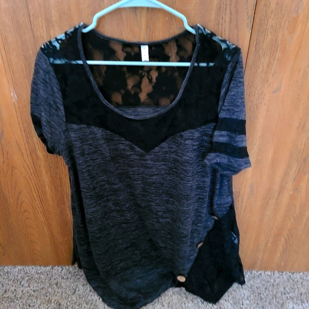 Knit and lace tunic